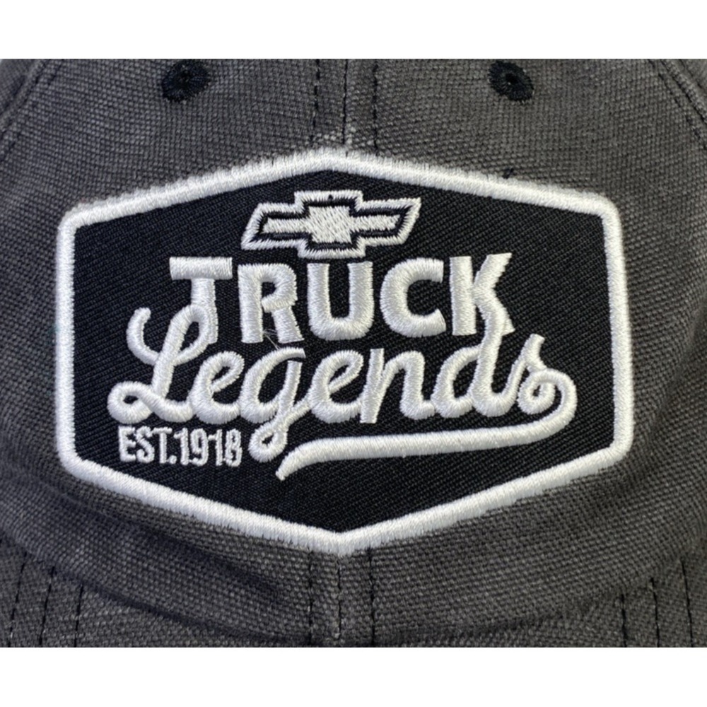 Chevrolet Truck Legends Hat Men Gray OS Adjustable Strap-back USA Logo Patch - Picture 7 of 9